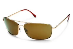 Suncloud Polarized Lens Navigator Sunglasses - Gold Frame - Mens