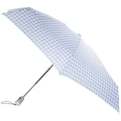Totes Micro Fashion Micro AOC Umbrella - Miami Gingham