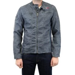 Buffalo By David Bitton Jarley Denim PU Bomber Jacket - Cannon - Mens