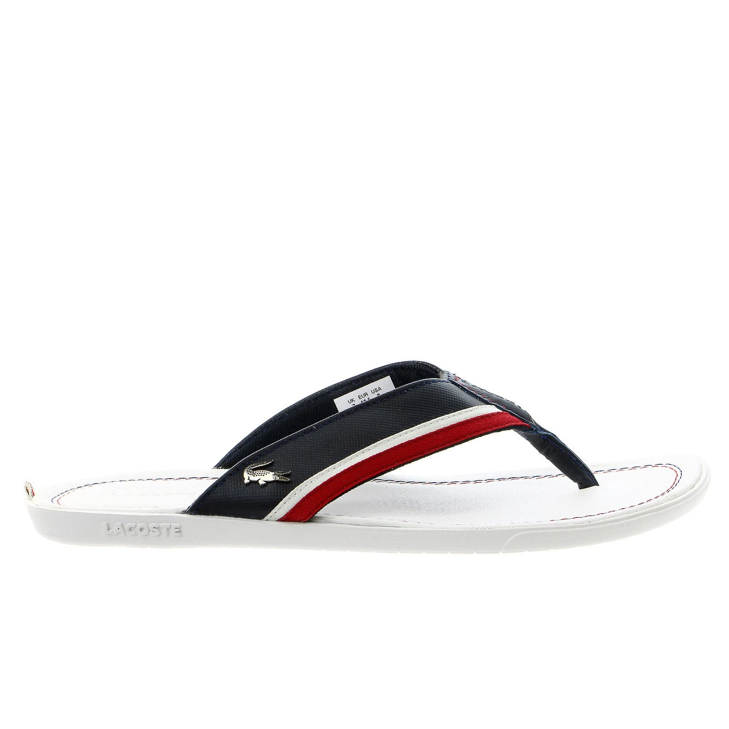 Lacoste Carros 2 Flip Flop Thong Sandal - Off White/Navy - Mens 1 Lacoste Carros 2 Flip Flop Thong Sandal - Off White/Navy - Mens