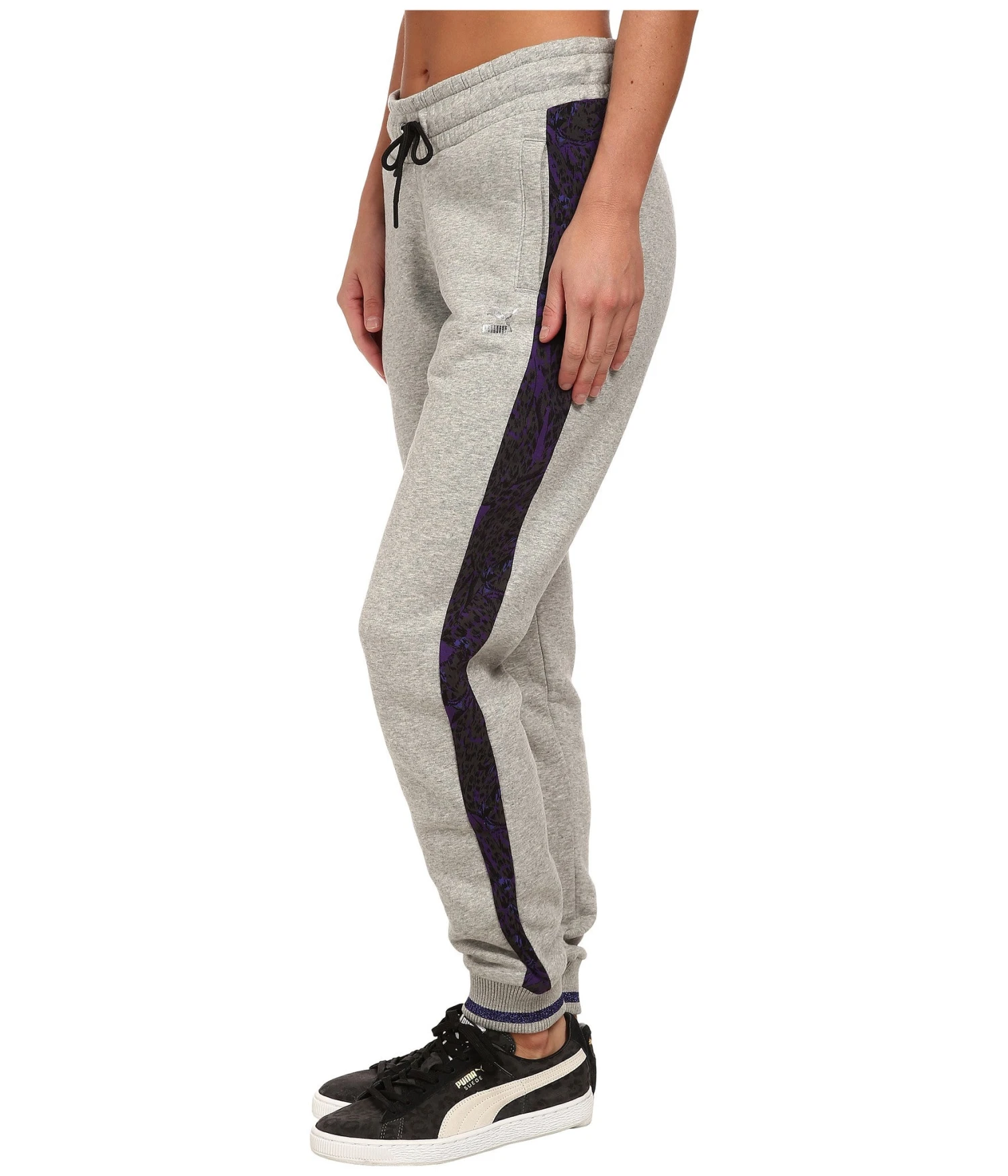 Puma Printed Side Panel Sweatpants - Grey - Womens 1 Puma Printed Side Panel Sweatpants - Grey - Womens