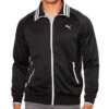 Puma Front-Zip Track Jacket With Striped Collar - Black/Quarry - Mens