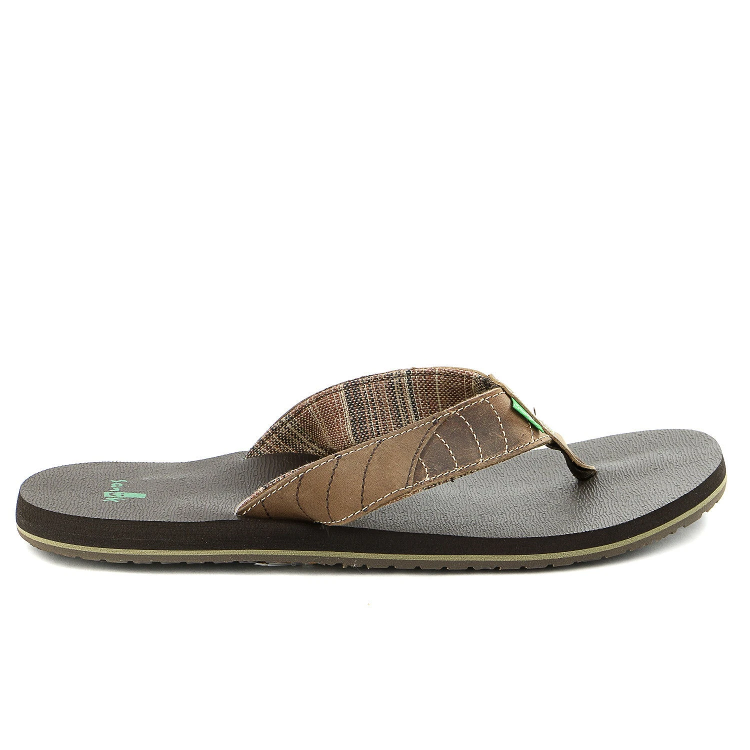Sanuk Pave The Wave Flip Flop - Dark Brown/Tan - Mens 1 Sanuk Pave The Wave Flip Flop - Dark Brown/Tan - Mens